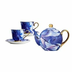 Ashdene - Blooms Teapot & Teacup/Saucer Moonlit Set 3pce