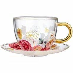 Ashdene - Springtime Soiree D/Walled Glass Cup & Saucer