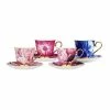 Ashdene - Blooms Assorted Cup & Saucer Set Of 4
