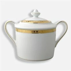 Bernardaud - Athena Gold Sugar Bowl W/Lid 200ml