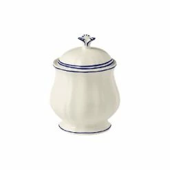 Gien - Lidded Sugar Bowl Filet Cobalt 300ml 15cm