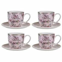 Ashdene - Chinoiserie Pink Teacup & Saucer Set 4pce