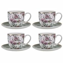 Ashdene - Chinoiserie White Teacup & Saucer Set 4pce