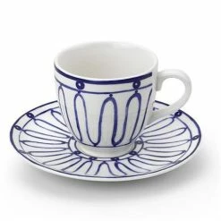 ThemisZ - The Kyma Coffee/Tea Cup And Saucer Blue On White