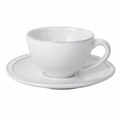 Costa Nova - Friso White Coffee Cup & Saucer