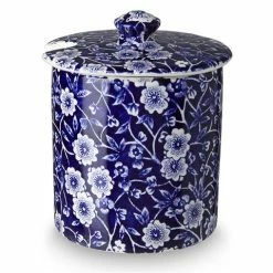 Burleigh - Blue Calico Covered Jam Jar 8.5x10.5cm