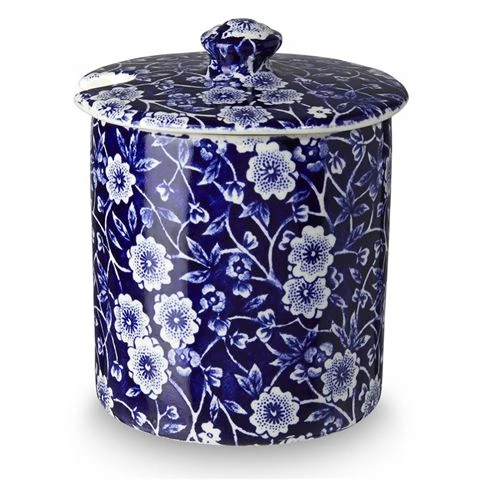 Burleigh - Blue Calico Covered Jam Jar 8.5x10.5cm 1 Burleigh - Blue Calico Covered Jam Jar 8.5x10.5cm
