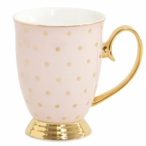 Cristina Re - High Tea Collection Mug Blush & Gold Polka Dot 1 Cristina Re - High Tea Collection Mug Blush & Gold Polka Dot