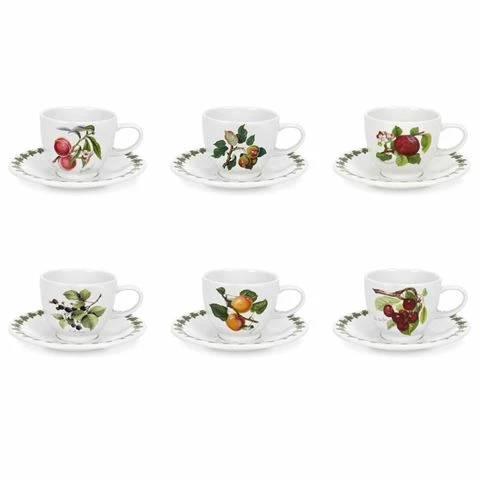 Portmeirion - Pomona Espresso Cup & Saucer Set 6pce 1 Portmeirion - Pomona Espresso Cup & Saucer Set 6pce