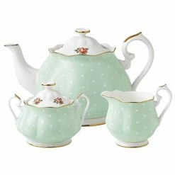 Royal Albert - Polka Rose Teapot Sugar Bowl And Cream Jug