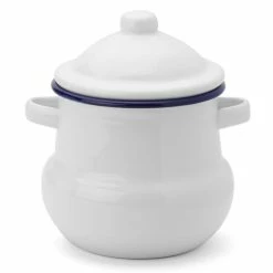 Falcon - Enamel Sugar Bowl White & Blue