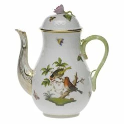 Herend - Rothschild Bird Coffee Pot With Rose