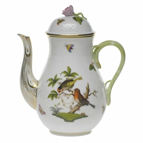 Herend - Rothschild Bird Coffee Pot With Rose 1 Herend - Rothschild Bird Coffee Pot With Rose