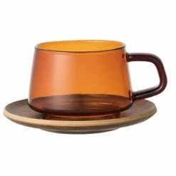 Kinto - Sepia Cup & Saucer Amber 270ml