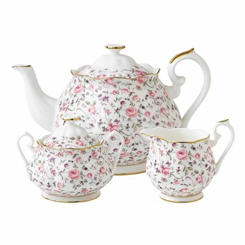 Royal Albert - Rose Confetti Teapot Set 3pce 1 Royal Albert - Rose Confetti Teapot Set 3pce